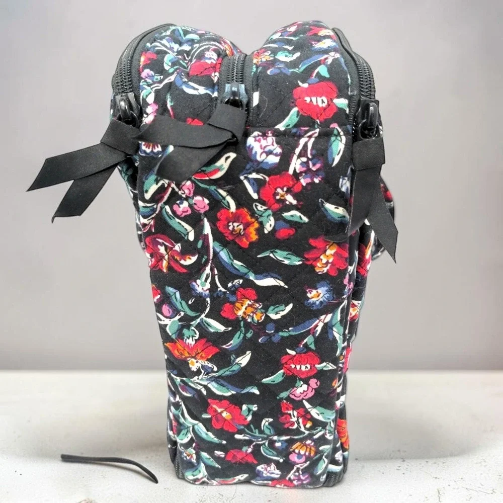 Vera Bradley Ultimate Travel Case Cosmetic Organizer Bag Perennials Noir Floral